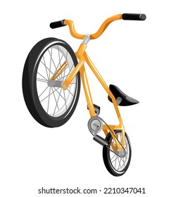 Vector image of a bicycle. Bottom view. Cartoon style. EPS 10
