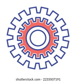 icono del engranaje de cadena de la imagen vectorial en fondo blanco