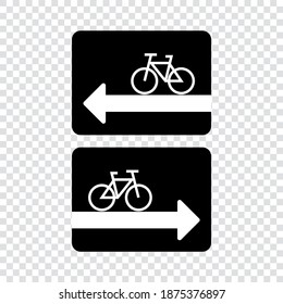 Vector image. Bicycle direction icon. Direction sign.