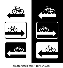 Vector image. Bicycle direction icon. Direction sign.