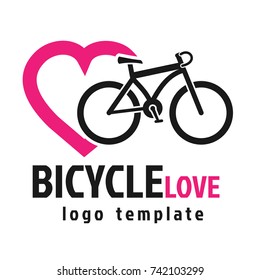 vector image bicycle love logo template