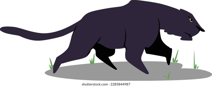 Vector image of a big black panther on a white background.