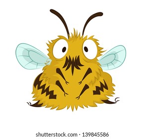 Vector image of big cartoon funny bee