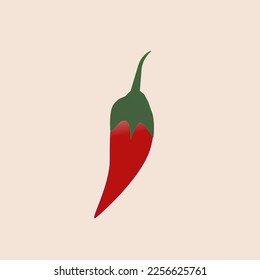 vector image of big and spicy red chili