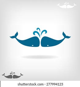 Vector image of a big whale. Logo design for the company.