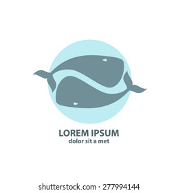 Vector image of a big whale. Logo design for the company.