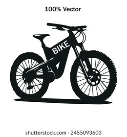Vector Imagen de una bici, negro con fondo blanco