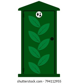 Vector image of bio toilet green on white background for men and women