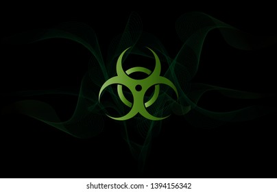 vector image of a biohazard sign on an acid background