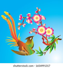 Vector image of a bird with beautiful colors