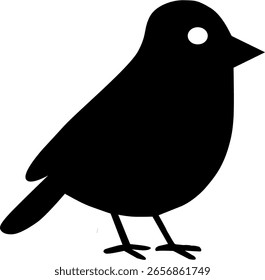 Vektorbild eines Vogels mit schwarzer Silhouette