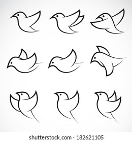 Vector image of an bird design on white background, Vector bird Icon for your design.