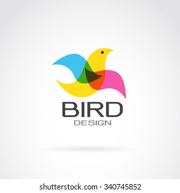 Vector image of bird design on white background.