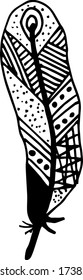 Imagen vectorial de plumas de aves al estilo boho