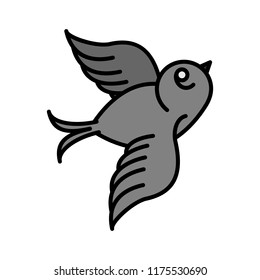 Vector image of a bird. The bird flies up. Beautiful bird for poster