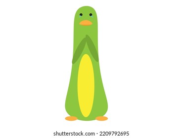 vector image of a bird in a green palette