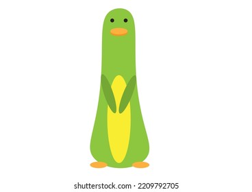 vector image of a bird in a green palette