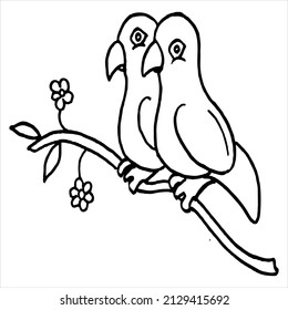 Vector, Image of Bird Illustration, black and white color, on a transparent background
