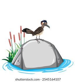 vector image of a bird on a rock
