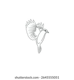 Vector image of a bird with an outline