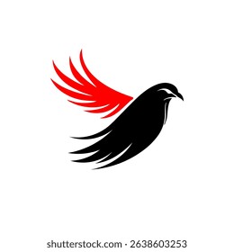 Vector image of bird, red dove