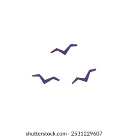 Vector image of a bird silhouette with contour lines and creative design. An image of flight and freedom in a minimalistic geometric pattern on a white background