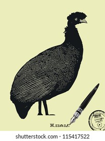Vector image of a bird. Template for the literature
