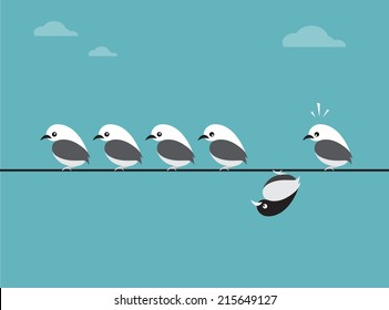 Imagen vectorial del grupo de aves. Diferentes conceptos