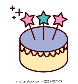 vector image birthday cake icon with white background