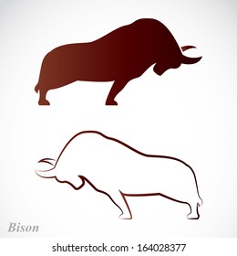 Vector image of an bison on a white background