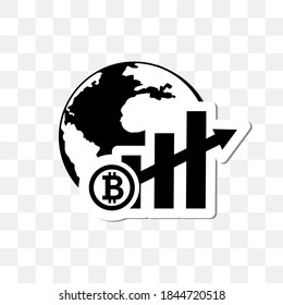 Imagen vectorial. Icono de moneda de Bitcoin. Imagen sólida.