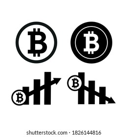 Vector image. Bitcoin electronic currency icon.