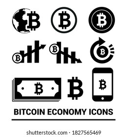 Imagen vectorial. Icono de moneda electrónica de bitcoin.