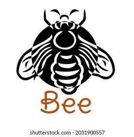 Vector image of a black bee wrapped in a black circle too.
