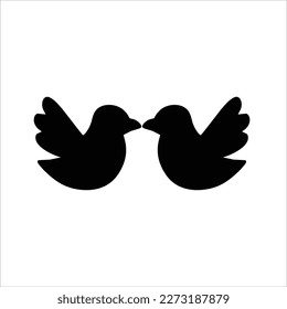 Vector image of a black bird, white background.