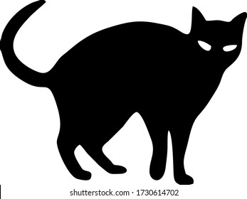 Vector image of a black cat