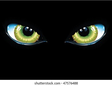 vector image of black cat eyes