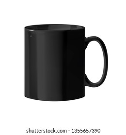 Vector image of a black ceramic cup. Vector illustration of a black cup made of environmentally friendly material.