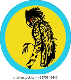 vector image of a black cockatoo bird