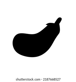 Vector image of black eggplant on a white background.