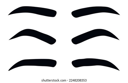 Vector image of black eyebrows. Beauty illustration