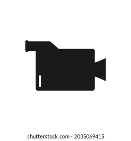 vector image of a black film player