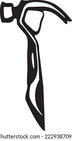 Imagen vectorial del martillo futurista negro sobre fondo blanco
