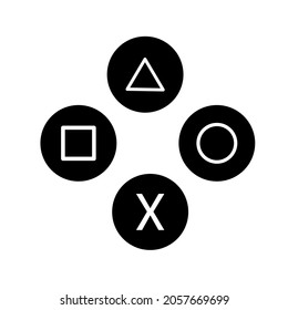 Vector image of black game button shape.