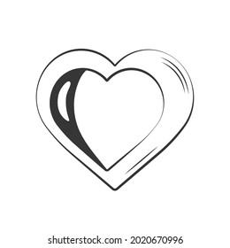 Imagen vectorial de un corazón negro, gótico, estilo de tinta