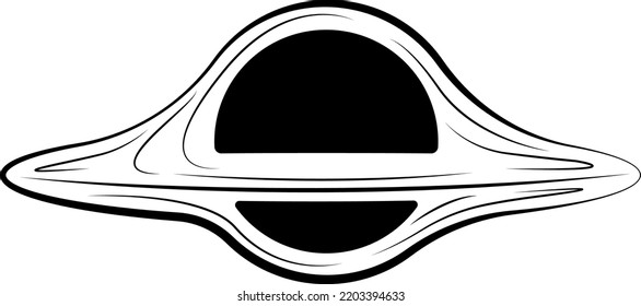 Vector Image Of A Black Hole Icon, In Black And White