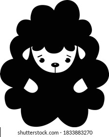 vector image of black lamb, sheep logo