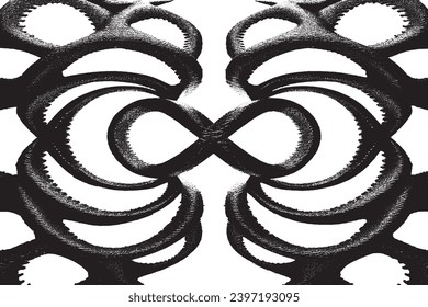 Vektorbild eines schwarzen einfarbigen Overlay, nahtlose Textur auf weißem Hintergrund, Hintergrundstruktur