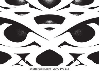 vector image of black monochrome overlay seamless texture on white background, background texture