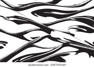 vector image of black monochrome overlay seamless texture on white background, background texture